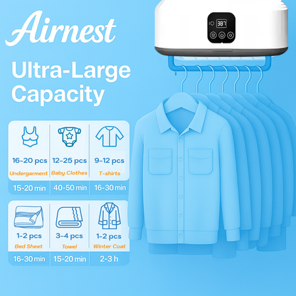 Portable Clothes Dryer for Apartment, Tourist – Compact Electric Dryer with Fast 360° Air Heating, UV Sterilizer