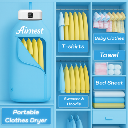 Portable Clothes Dryer for Apartment, Tourist – Compact Electric Dryer with Fast 360° Air Heating, UV Sterilizer