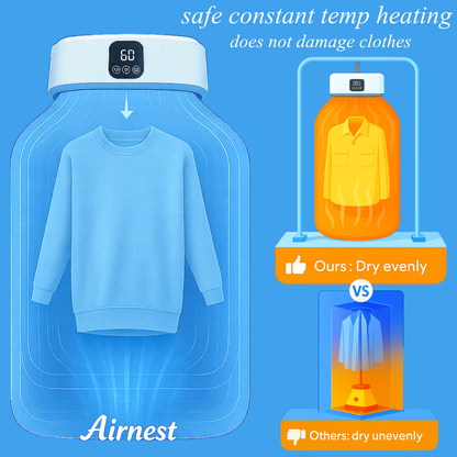 Portable Clothes Dryer for Apartment, Tourist – Compact Electric Dryer with Fast 360° Air Heating, UV Sterilizer